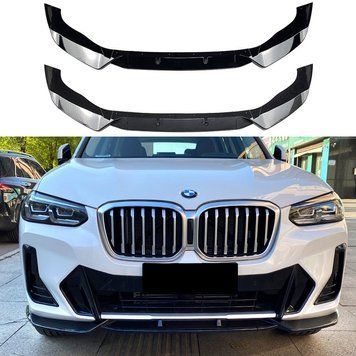 Buză-splitter pentru bara față BMW X3 X4 G01 G02 negru lucios