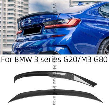Spoiler din carbon BMW 3 G20 în stil MP M Performance, țesătură de carbon G20
