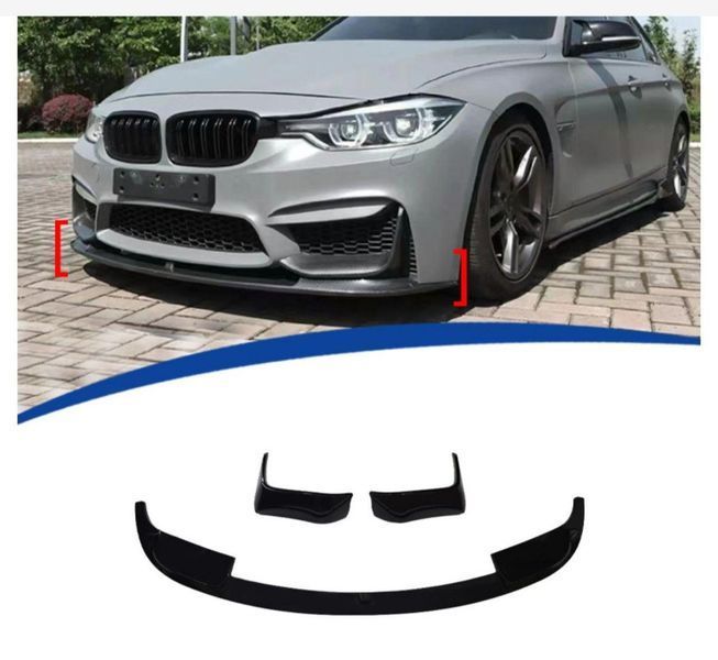 Splitter BMW F30 M3/M Performance, cu aquaprint cu aspect de carbon, model dintr-o bucată