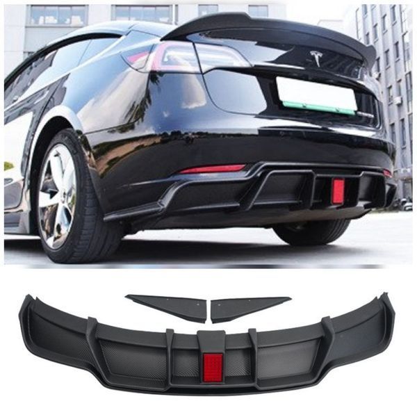 Difuzor pentru Tesla Model 3 cu lumină LED în stil Formula 1